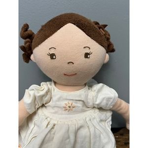 Home Goods Bonikka Brunette‎ Curly Pig Tails in Cotton Dress  Rag Doll